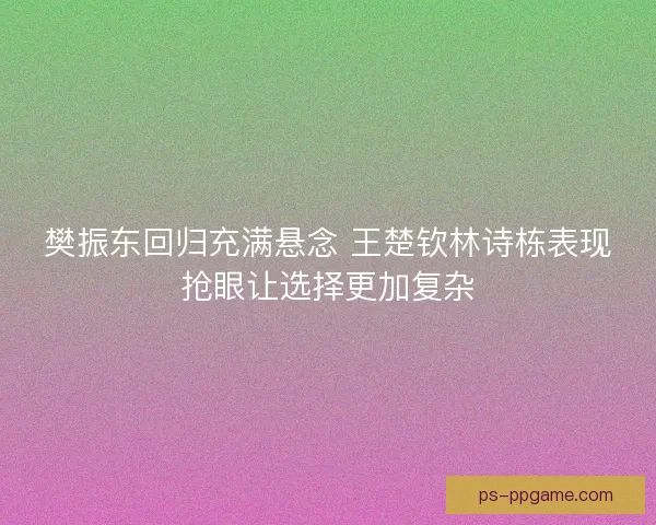 樊振东回归充满悬念 王楚钦林诗栋表现抢眼让选择更加复杂 樊振东回归充满悬念 王楚钦林诗栋表现抢眼让选择更加复杂